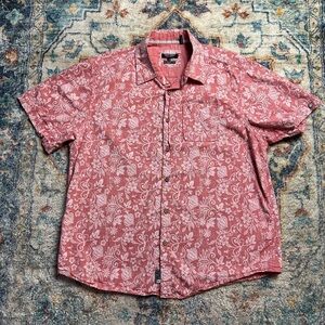 Vintage Point Zero Pink Paisley Print Button-up Shirt Size XL